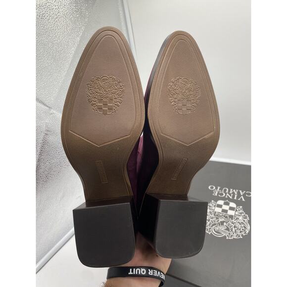New‎ Vince Camuto Kortimy Water Repellant Suede Mid Shaft Boots Syrah Purple 7M - Picture 6 of 7